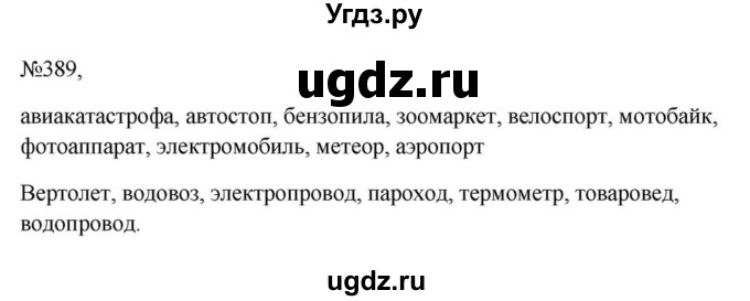 Решебник к учебнику 2023 ГДЗ (Решебник к учебнику 2023) по русскому языку 6 класс М.Т. Баранов / упражнение / 389