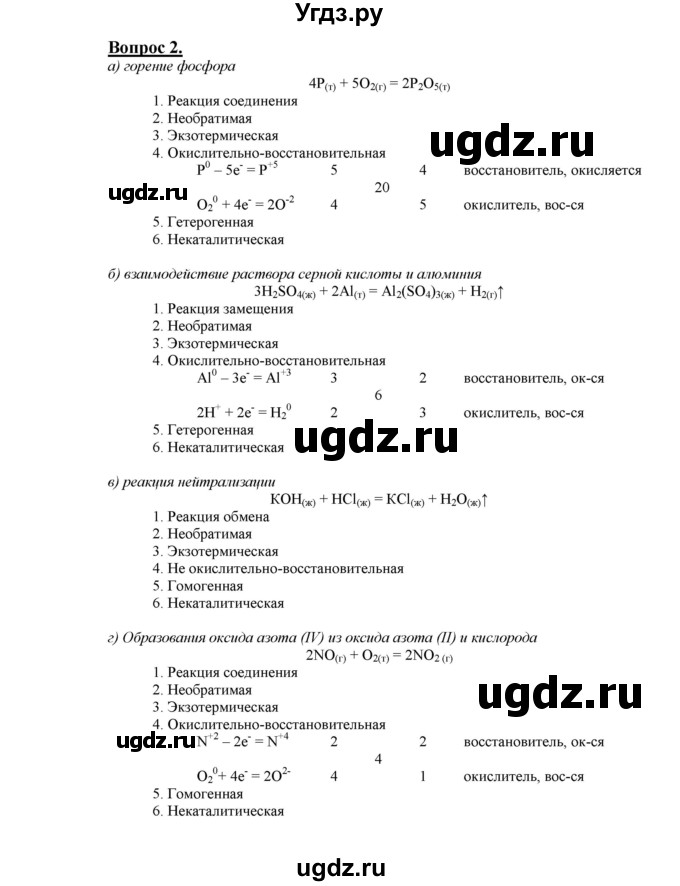 ГДЗ (Решебник №1) по химии 9 класс О.С. Габриелян / §5 / 2