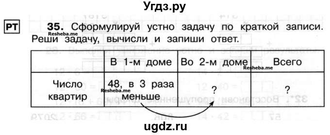 ГДЗ (Учебник) по математике 3 класс ( рабочая тетрадь) Захарова О.А. / часть 2. задание номер / 35