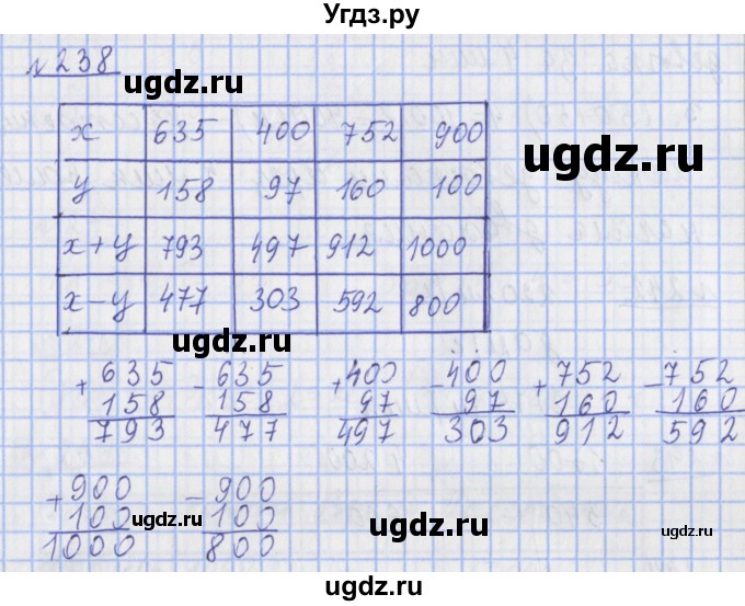 ГДЗ (Решебник №1) по математике 4 класс (рабочая тетрадь) Рудницкая В.Н. / часть 1. упражнение / 238