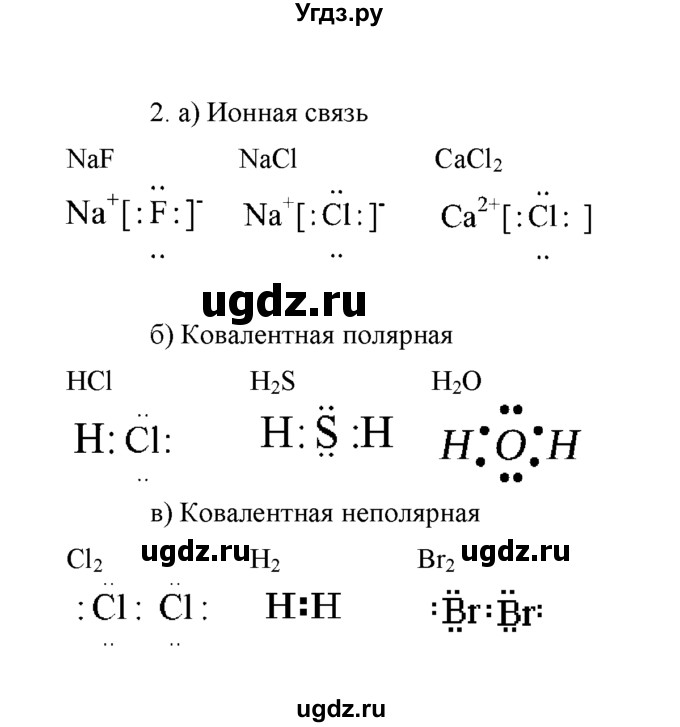 ГДЗ (Решебник) по химии 8 класс Г.Е. Рудзитис / §56. Основные виды химической связи / 2