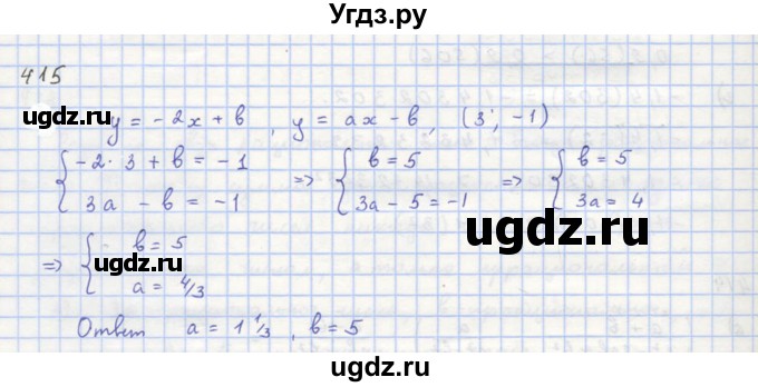 ГДЗ (Решебник к учебнику 2018) по алгебре 8 класс Ю.Н. Макарычев / упражнение / 415