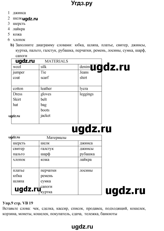 ГДЗ (Решебник к учебнику 2023) по английскому языку 5 класс Баранова К.М. / vocabulary bank / VB19(продолжение 2)