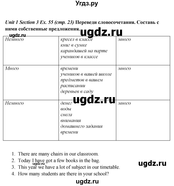 ГДЗ (Решебник №1) по английскому языку 5 класс (enjoy english) М.З. Биболетова / Unit 1 / section 1-7 / 55