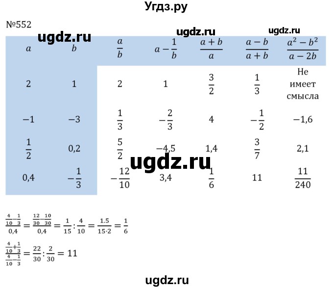 ГДЗ (Решебник к учебнику 2022) по алгебре 7 класс С.М. Никольский / номер / 552