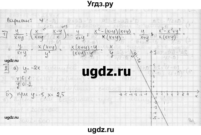 ГДЗ (решебник №2) по алгебре 7 класс (дидактические материалы) Л.И. Звавич / итоговая контрольная работа / ИК-3А / В4