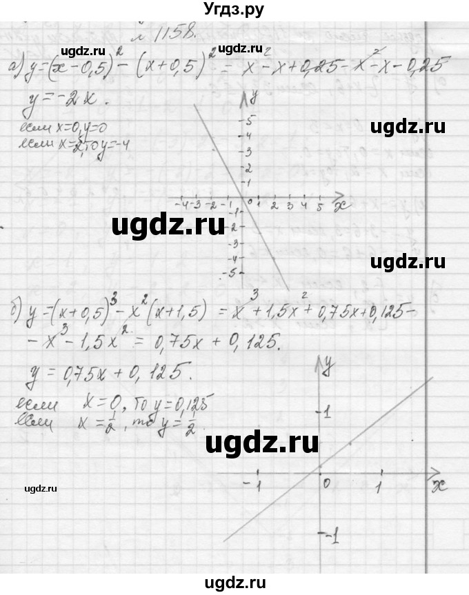 ГДЗ (Решебник к учебнику 2013) по алгебре 7 класс Ю.Н. Макарычев / упражнение / 1158