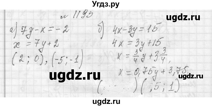 ГДЗ (Решебник к учебнику 2013) по алгебре 7 класс Ю.Н. Макарычев / упражнение / 1195