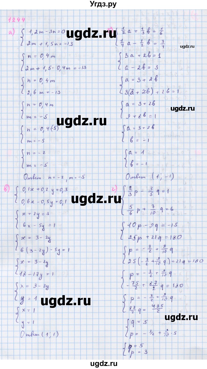 ГДЗ (Решебник к учебнику 2018) по алгебре 7 класс Ю.Н. Макарычев / упражнение / 1244