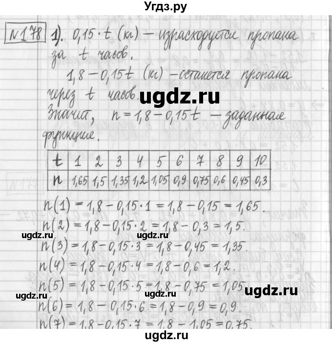 ГДЗ (Решебник) по алгебре 7 класс Г. К. Муравин / упражнение / 178