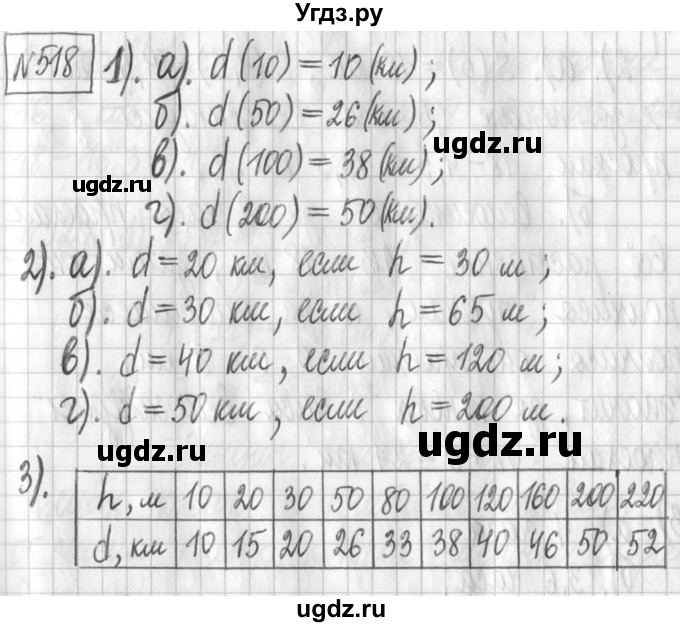 ГДЗ (Решебник) по алгебре 7 класс Г. К. Муравин / упражнение / 518