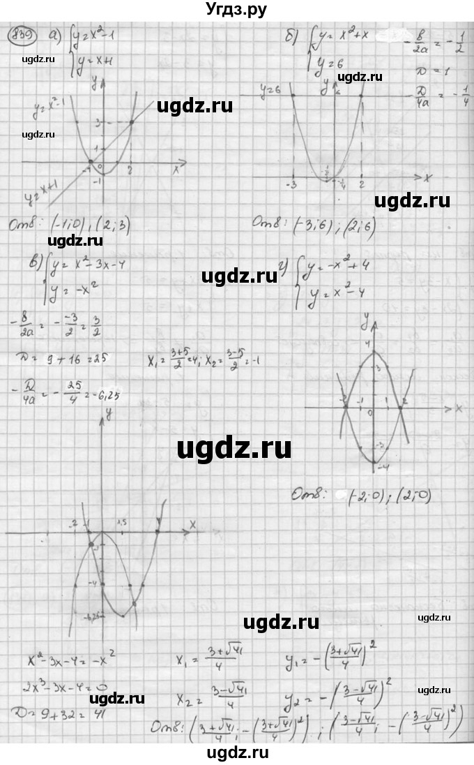 ГДЗ (Решебник к учебнику 2015) по алгебре 8 класс С.М. Никольский / номер / 839