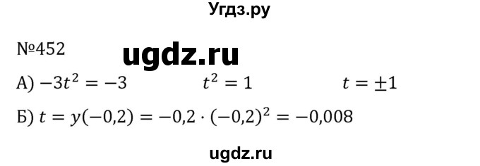 ГДЗ (Решебник к учебнику 2022) по алгебре 8 класс С.М. Никольский / номер / 452