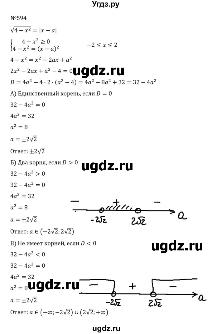 ГДЗ (Решебник к учебнику 2022) по алгебре 8 класс С.М. Никольский / номер / 594