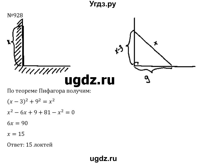 ГДЗ (Решебник к учебнику 2022) по алгебре 8 класс С.М. Никольский / номер / 928