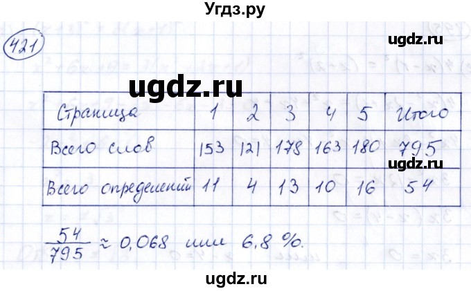 ГДЗ (Решебник к учебнику 2014) по алгебре 8 класс Г.В. Дорофеев / упражнение / 421