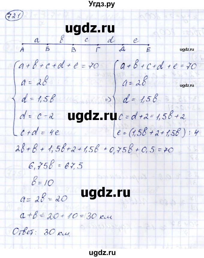 ГДЗ (Решебник к учебнику 2014) по алгебре 8 класс Г.В. Дорофеев / упражнение / 721