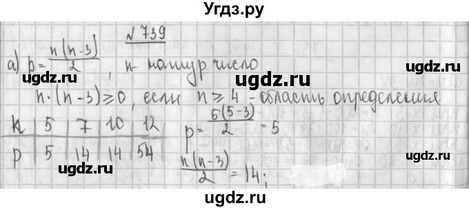 ГДЗ (Решебник к учебнику 2014) по алгебре 8 класс Г.В. Дорофеев / упражнение / 739