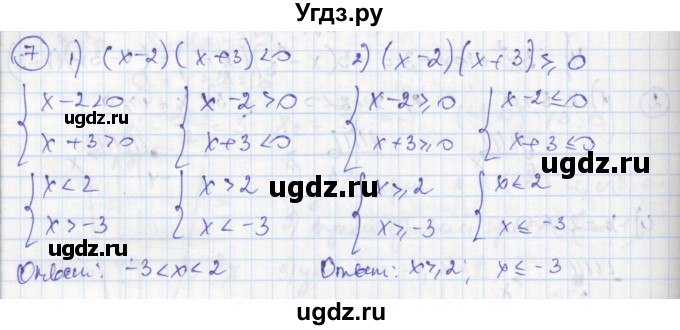 ГДЗ (Решебник к тетради 2016) по алгебре 8 класс (рабочая тетрадь) Колягин Ю. М. / §40 / 7