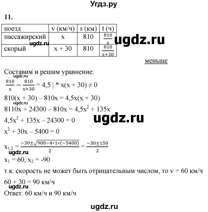 ГДЗ (Решебник к тетради 2023) по алгебре 8 класс (рабочая тетрадь) Колягин Ю. М. / §31 / 11
