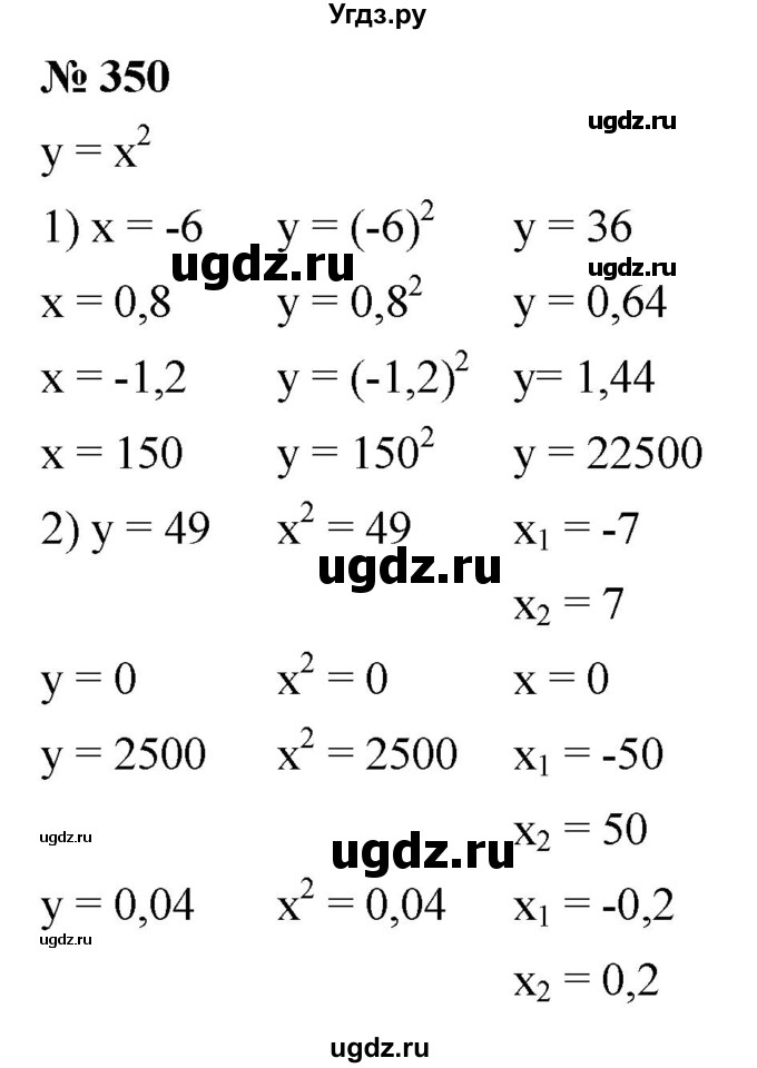 ГДЗ (Решебник к учебнику 2019) по алгебре 8 класс А.Г. Мерзляк / номер / 350
