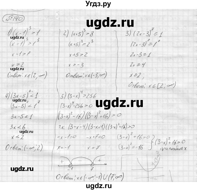 ГДЗ (решебник) по алгебре 9 класс Ю.М. Колягин / задание номер / 140