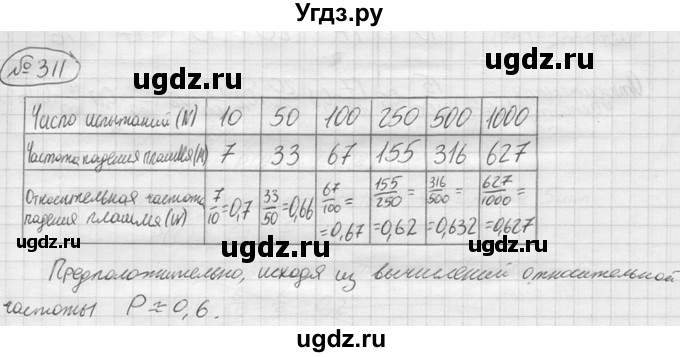 ГДЗ (решебник) по алгебре 9 класс Ю.М. Колягин / задание номер / 311
