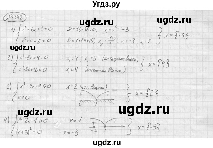 ГДЗ (решебник) по алгебре 9 класс Ю.М. Колягин / задание номер / 448