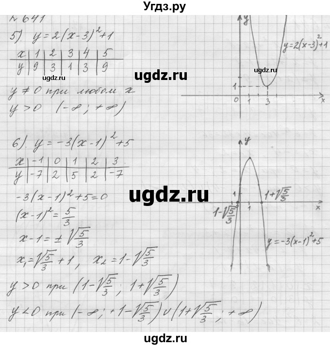 ГДЗ (решебник) по алгебре 9 класс Ю.М. Колягин / задание номер / 641(продолжение 3)