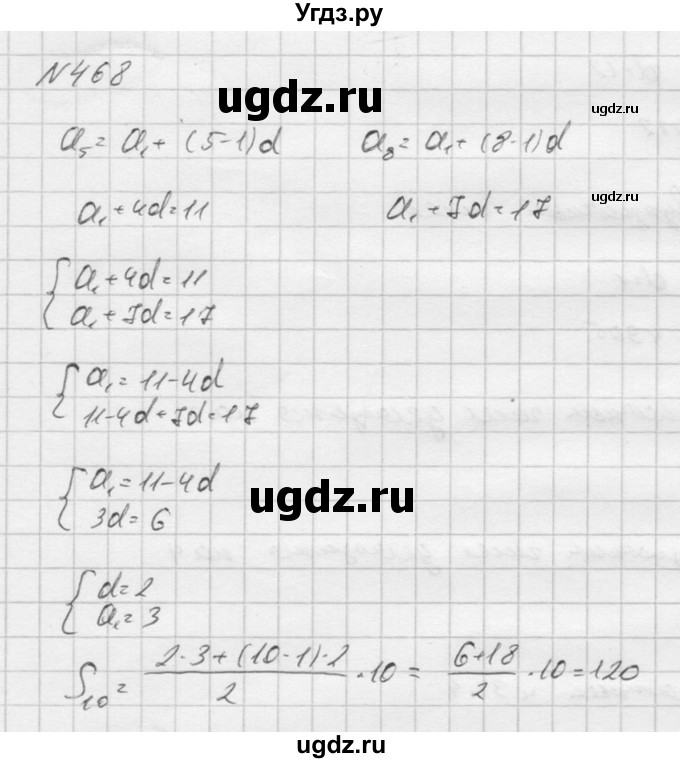 ГДЗ (Решебник к учебнику 2016) по алгебре 9 класс С.М. Никольский / номер / 468