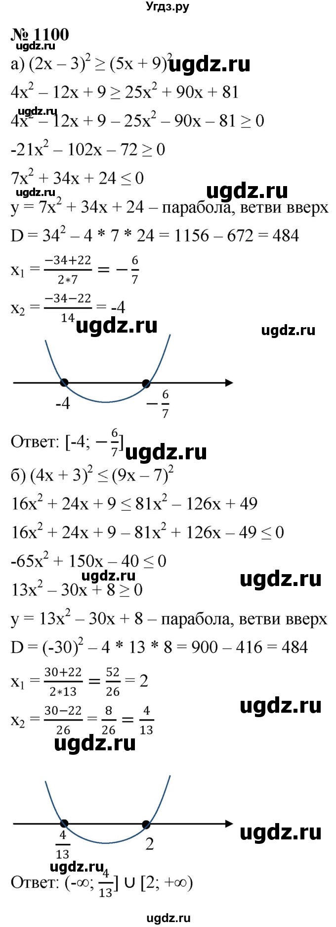ГДЗ (Решебник к учебнику 2022) по алгебре 9 класс С.М. Никольский / номер / 1100