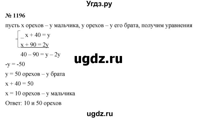 ГДЗ (Решебник к учебнику 2022) по алгебре 9 класс С.М. Никольский / номер / 1196
