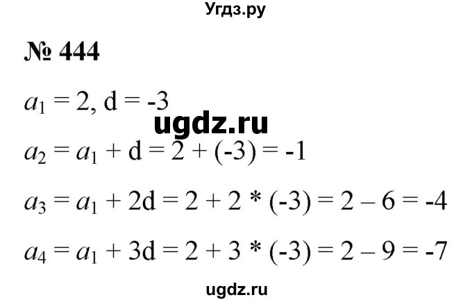 ГДЗ (Решебник к учебнику 2022) по алгебре 9 класс С.М. Никольский / номер / 444