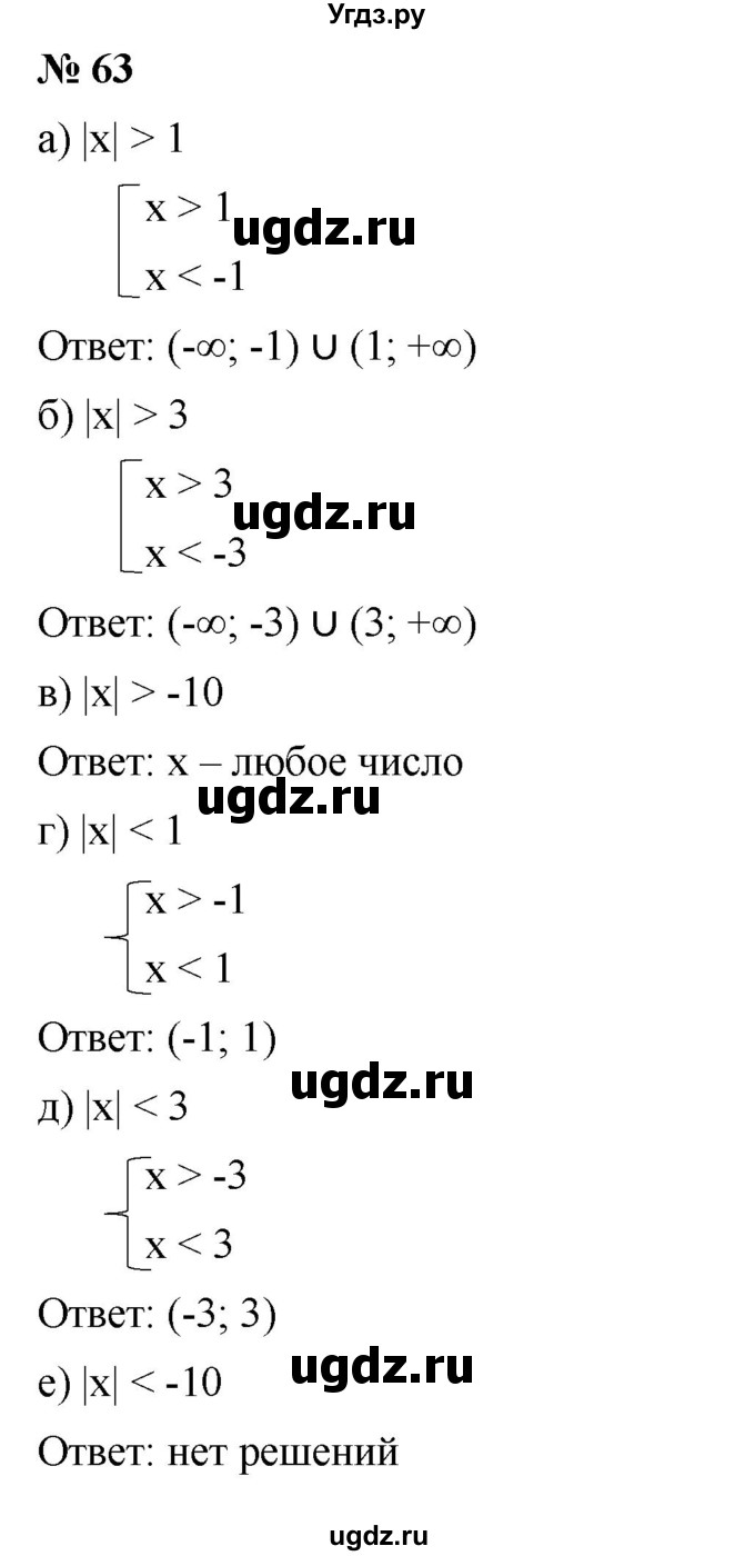 ГДЗ (Решебник к учебнику 2022) по алгебре 9 класс С.М. Никольский / номер / 63