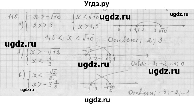 ГДЗ (Решебник к учебнику 2015) по алгебре 9 класс Г.В. Дорофеев / номер / 118