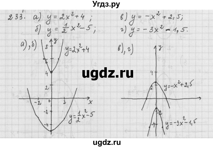 ГДЗ (Решебник к учебнику 2015) по алгебре 9 класс Г.В. Дорофеев / номер / 233