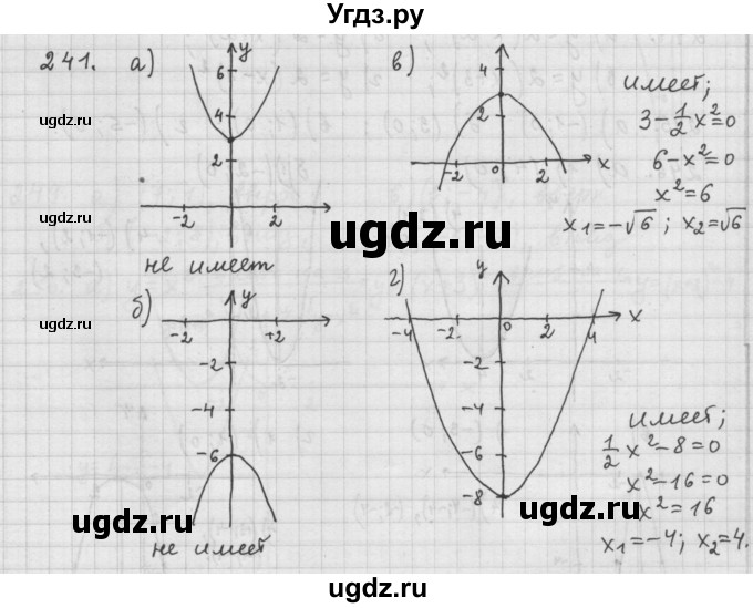 ГДЗ (Решебник к учебнику 2015) по алгебре 9 класс Г.В. Дорофеев / номер / 241