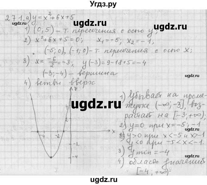 ГДЗ (Решебник к учебнику 2015) по алгебре 9 класс Г.В. Дорофеев / номер / 271