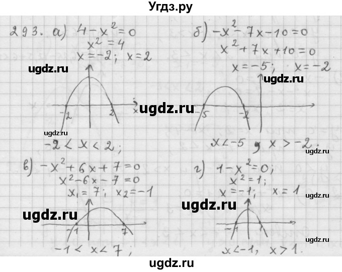 ГДЗ (Решебник к учебнику 2015) по алгебре 9 класс Г.В. Дорофеев / номер / 293
