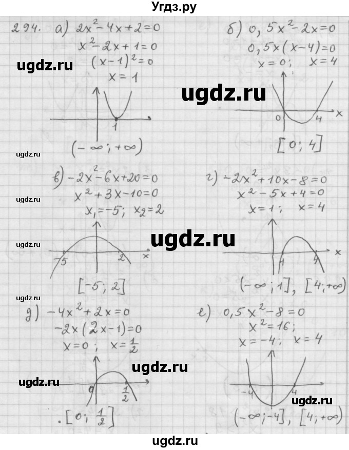 ГДЗ (Решебник к учебнику 2015) по алгебре 9 класс Г.В. Дорофеев / номер / 294