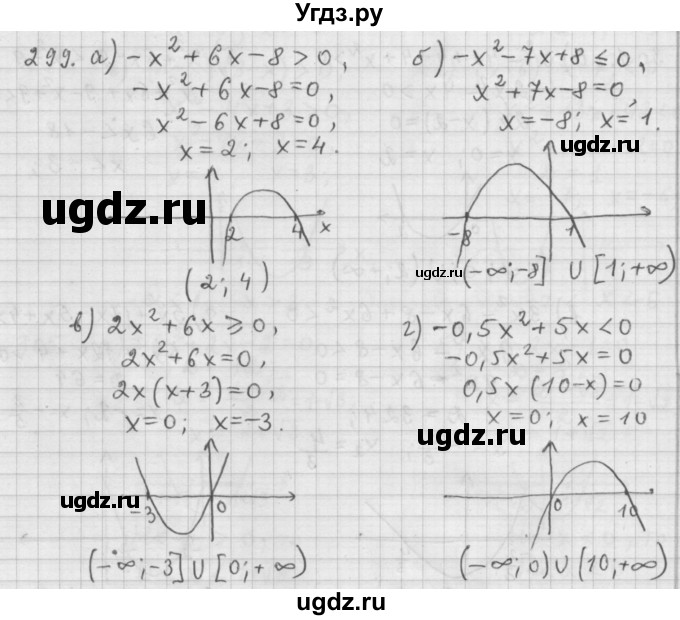 ГДЗ (Решебник к учебнику 2015) по алгебре 9 класс Г.В. Дорофеев / номер / 299