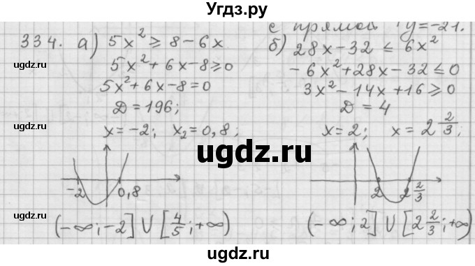 ГДЗ (Решебник к учебнику 2015) по алгебре 9 класс Г.В. Дорофеев / номер / 334