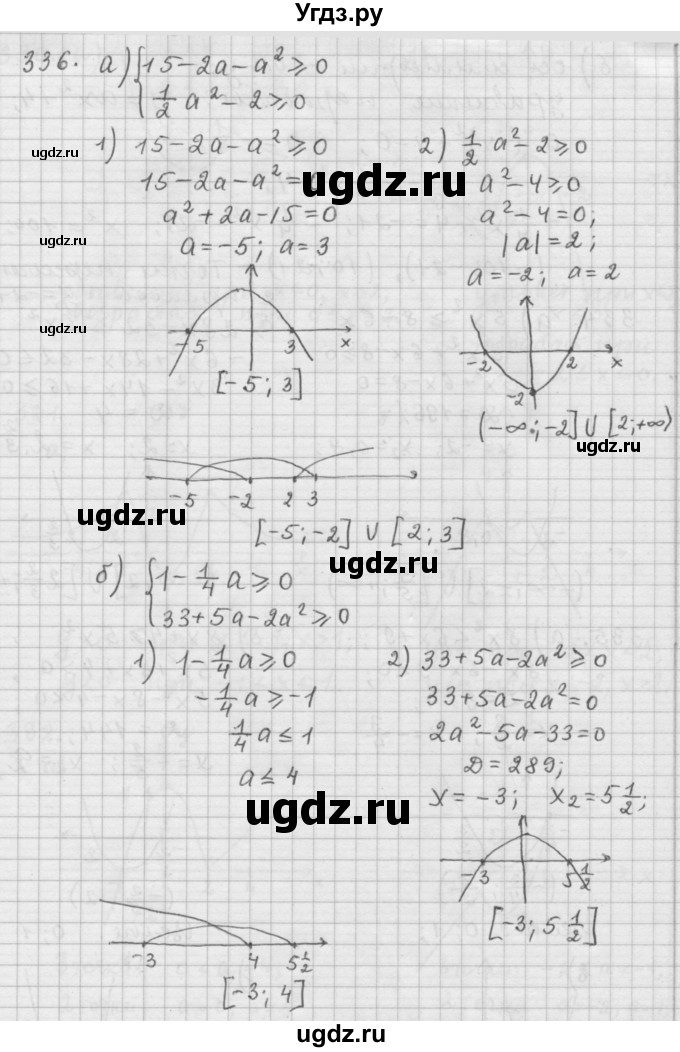 ГДЗ (Решебник к учебнику 2015) по алгебре 9 класс Г.В. Дорофеев / номер / 336