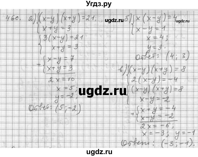 ГДЗ (Решебник к учебнику 2015) по алгебре 9 класс Г.В. Дорофеев / номер / 460