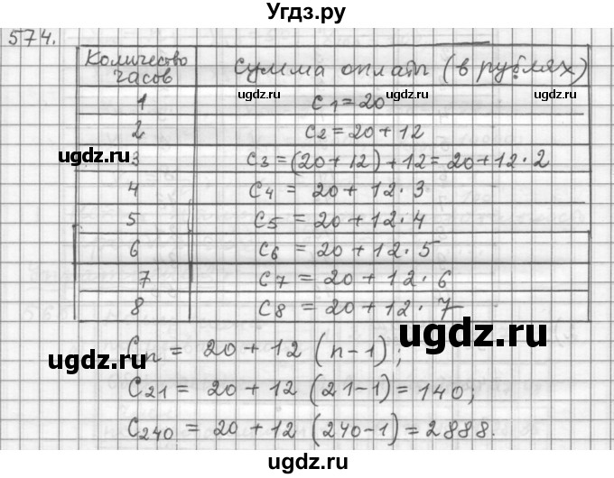 ГДЗ (Решебник к учебнику 2015) по алгебре 9 класс Г.В. Дорофеев / номер / 574