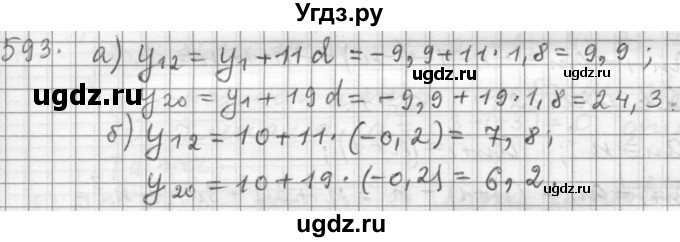 ГДЗ (Решебник к учебнику 2015) по алгебре 9 класс Г.В. Дорофеев / номер / 593