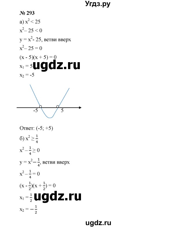ГДЗ (Решебник к учебнику 2019) по алгебре 9 класс Г.В. Дорофеев / номер / 293