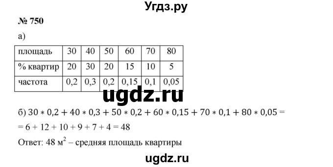 ГДЗ (Решебник к учебнику 2019) по алгебре 9 класс Г.В. Дорофеев / номер / 750