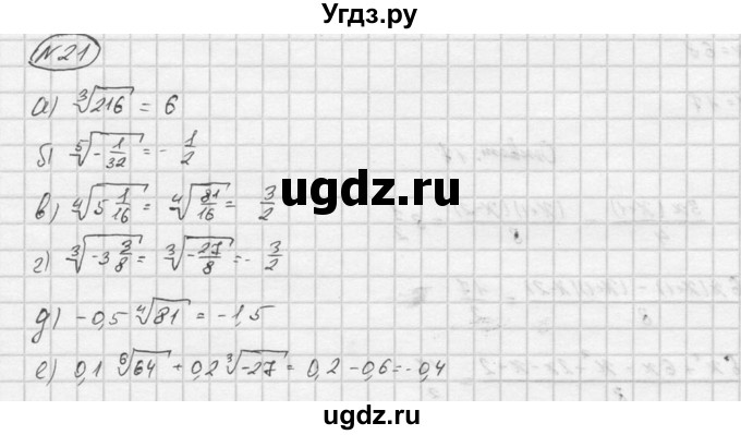 ГДЗ (Решебник) по алгебре 9 класс (Дидактические материалы) Ю.Н. Макарычев / итоговое повторение / функции / 21