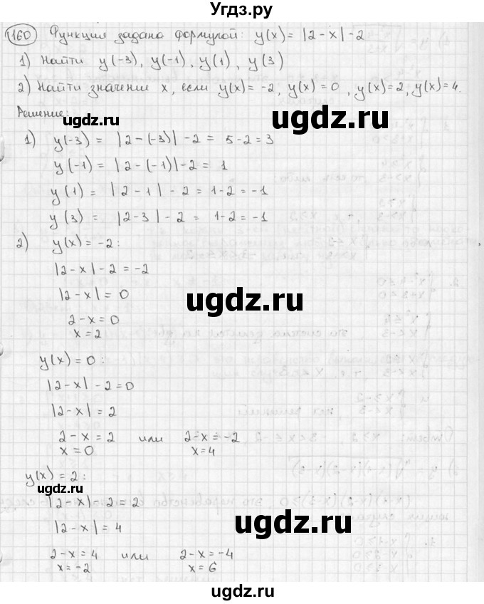 ГДЗ (решебник) по алгебре 9 класс Ш.А. Алимов / № / 160